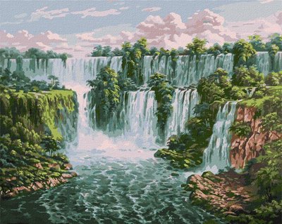 Картина за номерами Мальовничий водоспад 40х50 Идейка (KHO2878) KHO2878 фото