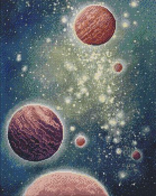 Алмазная мозаика Движение планет с голограммными стразами (AB) Светлана Теренчук Идейка 40х50 (AMO7640) AMO7640 фото