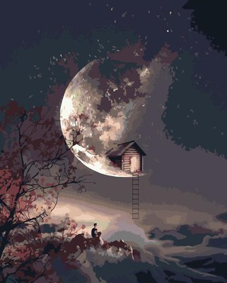 Картина за номерами Місячна ніч Origami 40*50 см LW3105 LW3105 фото
