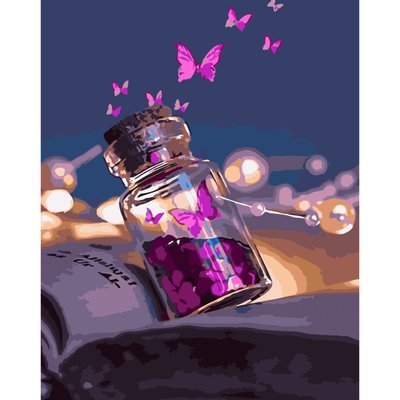 Картина за номерами Скляночка метеликів розміром 40х50 см Strateg (SY6760) SY6760 фото