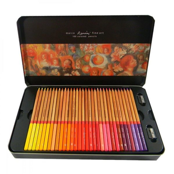 Набір кольорових олівців Marco 3100-100 TN FineArt в металевій упаковці 100 кольорів ( 3100-100 TN FineArt ) 3100-100 TN FineArt фото