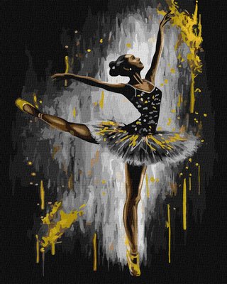 Картина за номерами Граціозна балерина з фарбами з фарбами металік 40x50 Идейка (KHO8315) KHO8315 фото