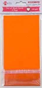 Набір помаранчевих заготовок для листівок 10см*20см 230г/м2 5шт. код: 952294 952294 фото
