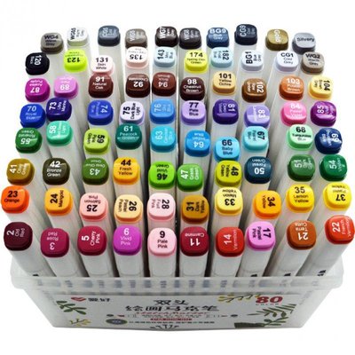 Набір скетч-маркерів 80 шт. для малювання двосторонніх Aihao sketchmarker код: PM508-80 AH-PM508-80 фото