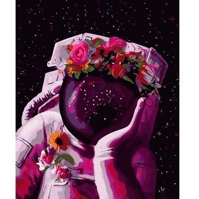 Картина за номерами Квітковий космонавт розміром 40х50 см Strateg (GS581) GS581 фото