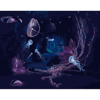 Картина за номерами Таємничий підводний світ розміром 40х50 см Strateg (GS385) GS385 фото