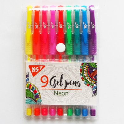 Набір гелевих ручок Neon 9 штук YES (420432) 420432 фото