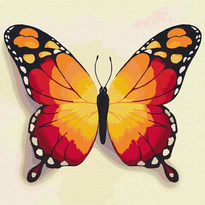 Картина за номерами Помаранчевий метелик Ідейка 25х25 (KHO4210) KHO4210 фото