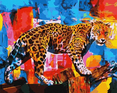 Картина за номерами Яскравий леопард Ідейка (KHO4338) KHO4338 фото