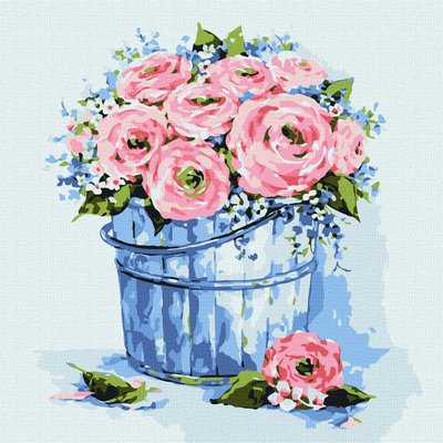 Картина за номерами - Букет елегантних троянд 25х25 Ідейка (KHO3126) KHO3126 фото