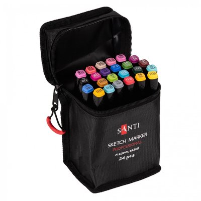 Набір скетч-маркерів SANTI Professional 2024 NEW на спиртовій основі 24 шт (390777) 390777 фото