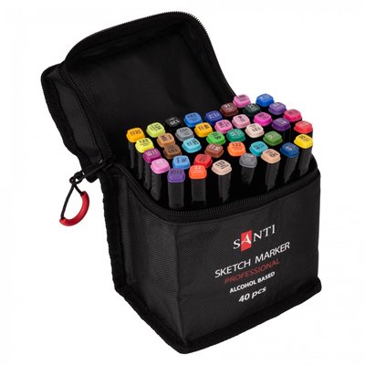 Набір скетч-маркерів SANTI Professional 2024 NEW на спиртовій основі 40 шт (390778) 390778 фото