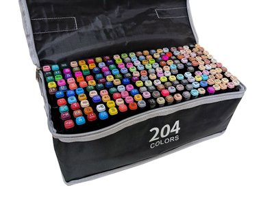 Набір скетч-маркерів 200 шт. двосторонніх Touch Sketch Premium з пластиковими підставками (Touch204-P) Touch204-P фото