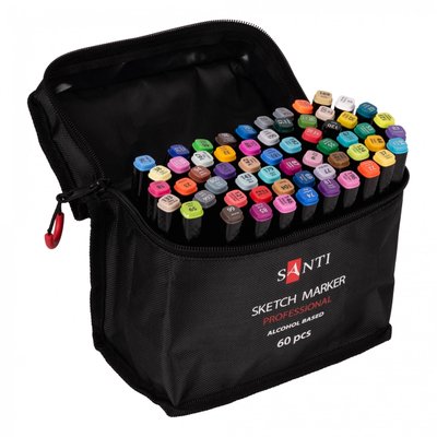 Набір скетч-маркерів SANTI Professional 2024 NEW на спиртовій основі 60 шт (390779) 390779 фото