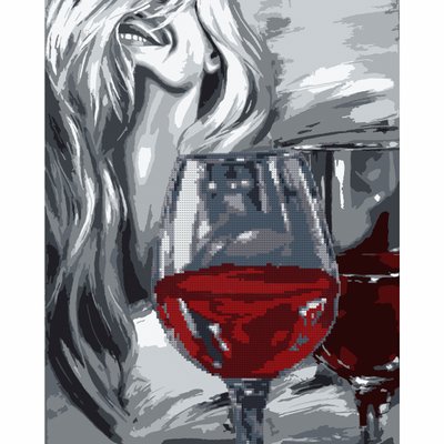 Картина за номерами c алмазной мозайкой Девушка и вино 40*50 см. SANTI (954679) 954679 фото