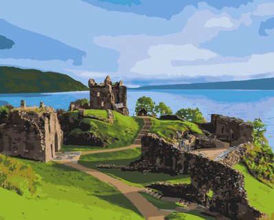 Картина за номерами Замок Аркарт. Шотландія 40х50 см АРТ-КРАФТ (11237-AC) 11237-AC фото