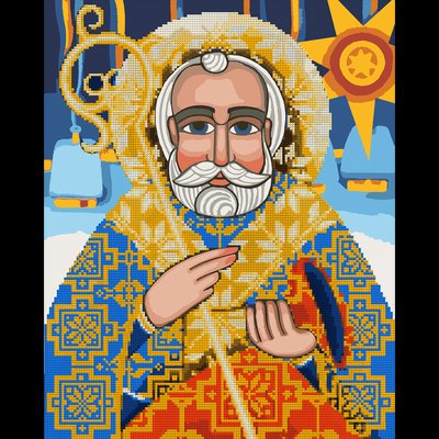 Картина за номерами з алмазною мозаїкою Святий Миколай 40*50 см. SANTI (954695) 954695 фото