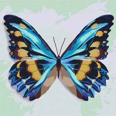 Картина за номерами Синій метелик 25х25 Ідейка (KHO4207) KHO4207 фото