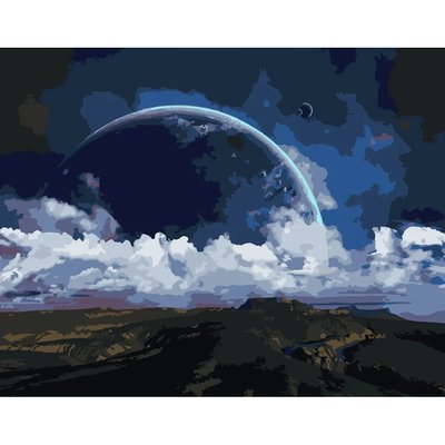 Картина за номерами Планета на горизонті 40х50 см Strateg (DY170) DY170 фото