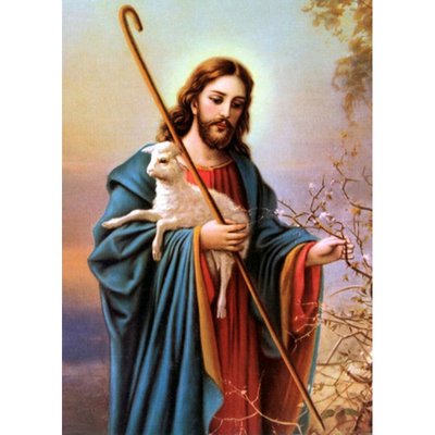 Алмазна мозаїка Ісус Христос пастир без підрамника розміром 30х40 см Strateg (JSDF79548) JSDF79548 фото