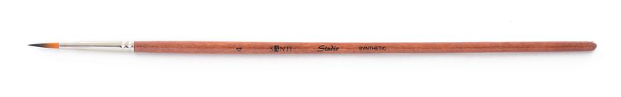Кисть художественные синтетика Santi Studio короткая ручка круглая №4. код: 310549 310549 фото