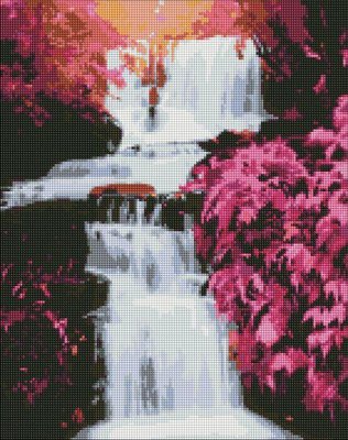 Алмазна мозаїка на підрамнику Тропічний водоспад 40х50 (AMO7236) AMO7236 фото