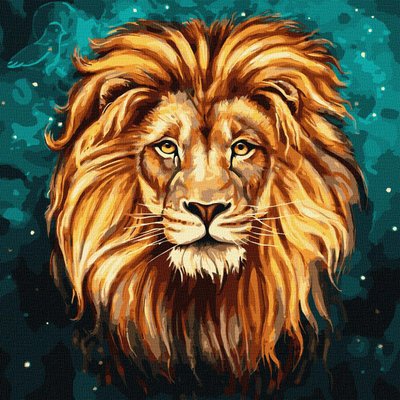 Картина за номерами Розкішний лев Ідейка 40х40 (KHO4286) KHO4286 фото