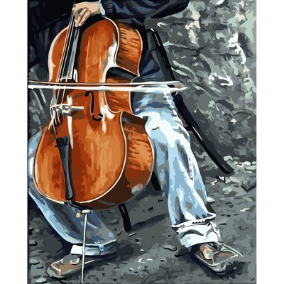 Картина за номерами Музика віолончелі з лаком та рівнем розміром 40х50 см Strateg (VA-3617) VA-3617 фото