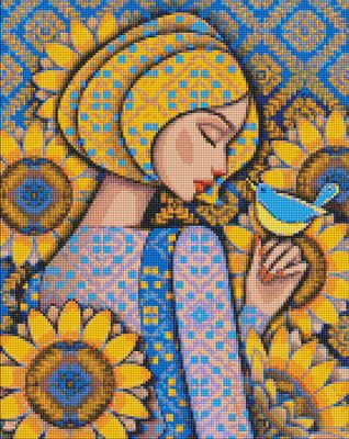 Алмазна мозаїка Патріотична Сонячна українка ©mosyakart 40х50 Ідейка (AMO7474) AMO7474 фото