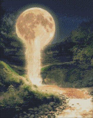 Алмазна мозаїка на підрамнику Місячний водоспад 40х50 (AMO7168) AMO7168 фото
