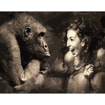 Картина за номерами Пантоміма з мавпою розміром 40х50 см Strateg (DY084) DY084 фото