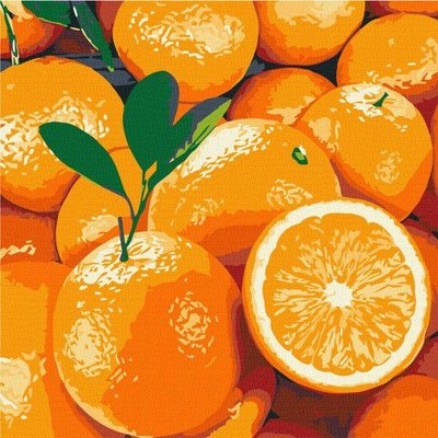 Картина за номерами Соковитий апельсин 25х25 (KHO5649) KHO5649 фото