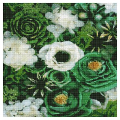 Алмазна мозаїка Зелені відтінки квітів 50х50 см Strateg (GA0001) GA0001 фото